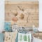 Designart - Bouquets Of Wildflowers In Gold Vases I - Traditional Print on Natural Pine Wood